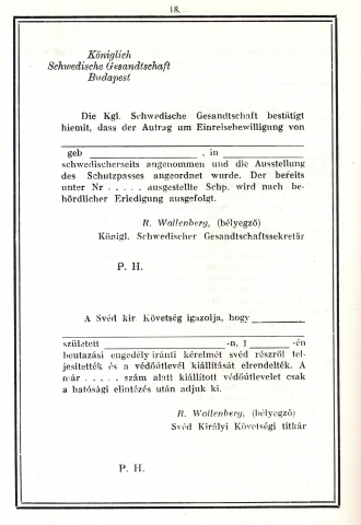 Ideiglenes védlevél (Vorpass), amelyet 1944. dec. - 1945. jan. között állítottak ki